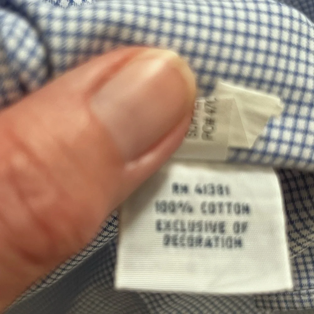 Polo Ralph Lauren Shirt Mens 18 34/35 Blue Check Button-Down Long Sleeve preppy